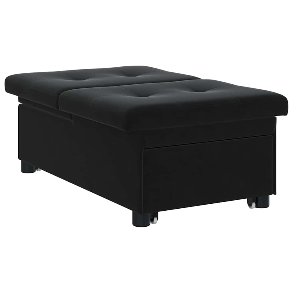 Canapé-lit Noir 67 x 194 x 38 cm Velours - XIOS