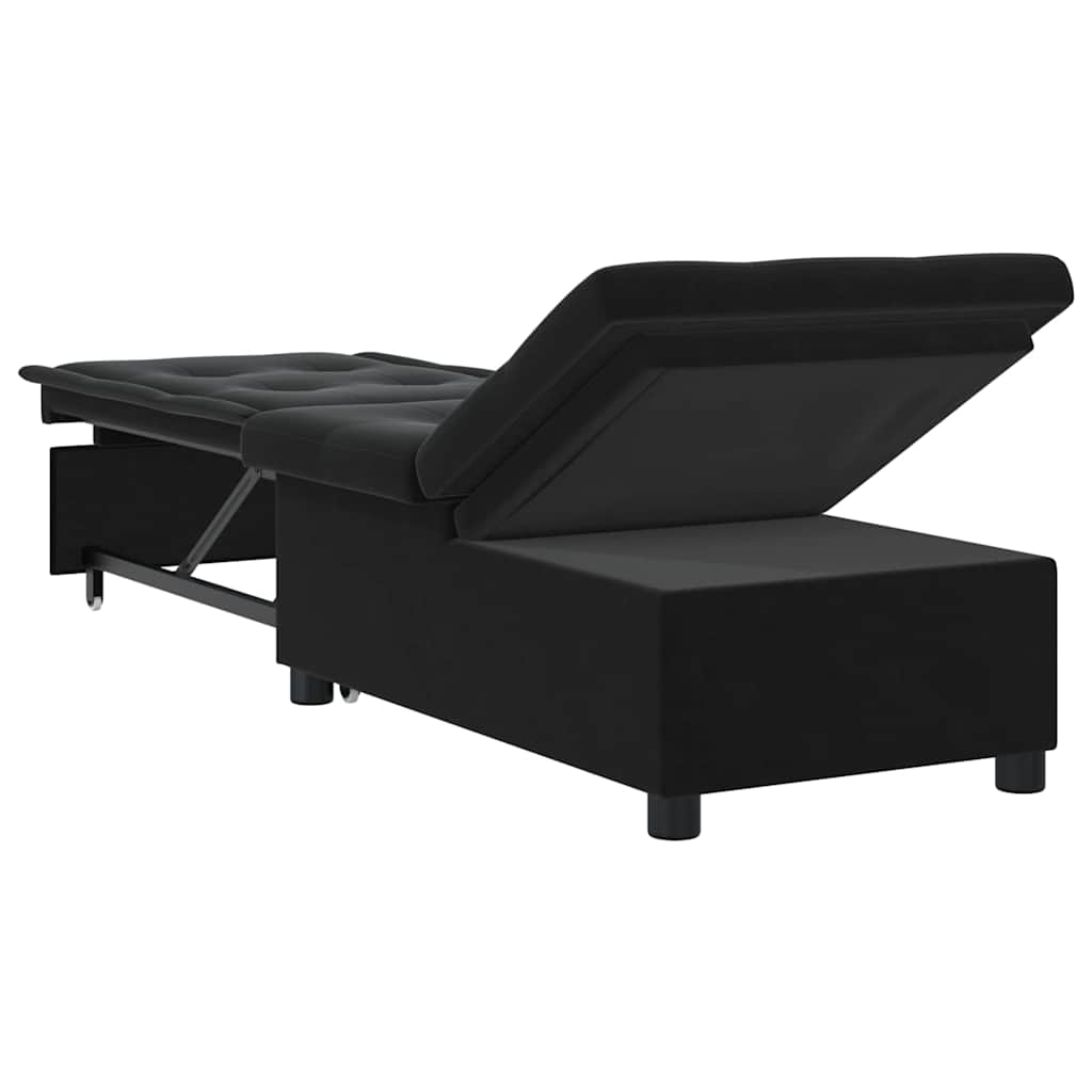 Canapé-lit Noir 67 x 194 x 38 cm Velours - XIOS