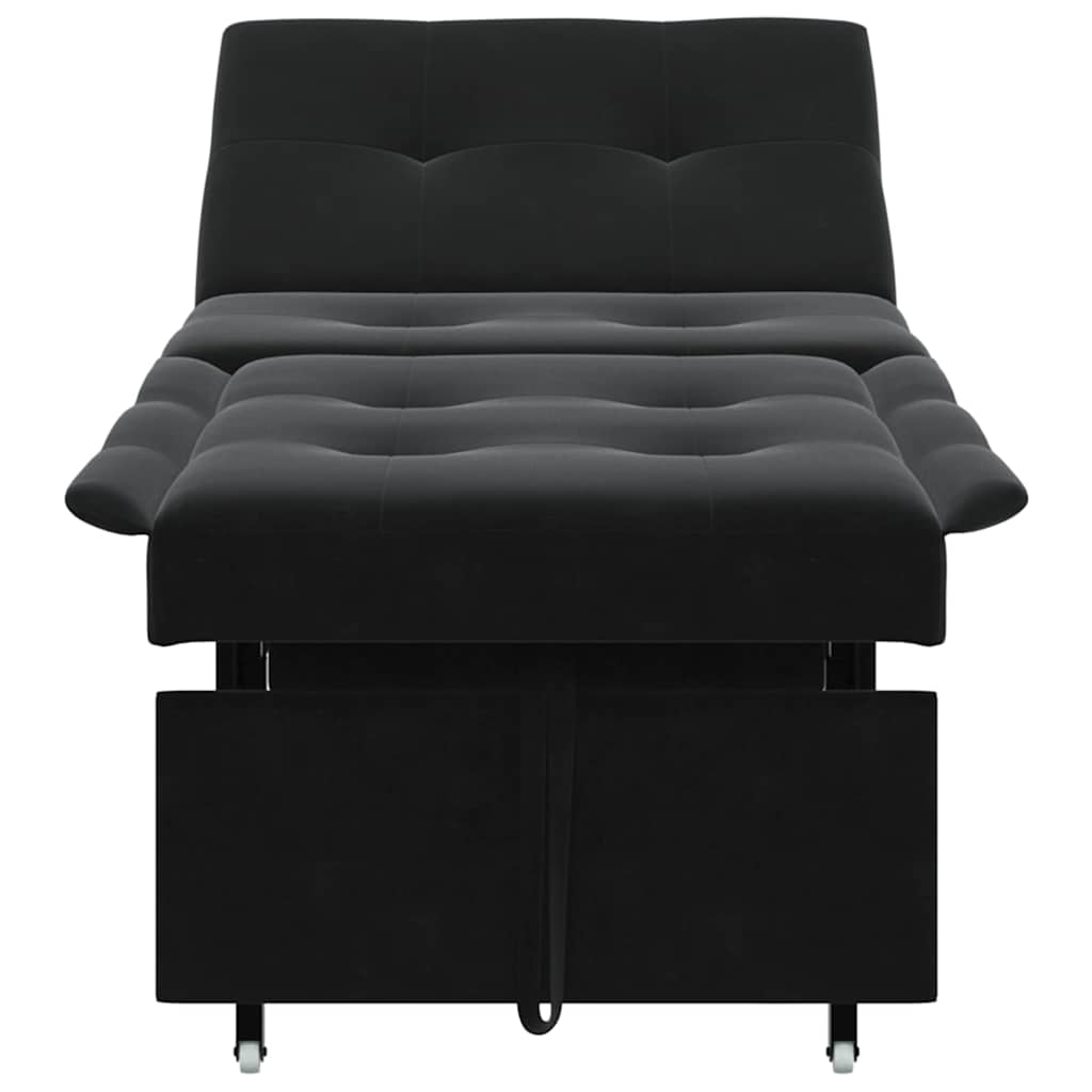 Canapé-lit Noir 67 x 194 x 38 cm Velours - XIOS