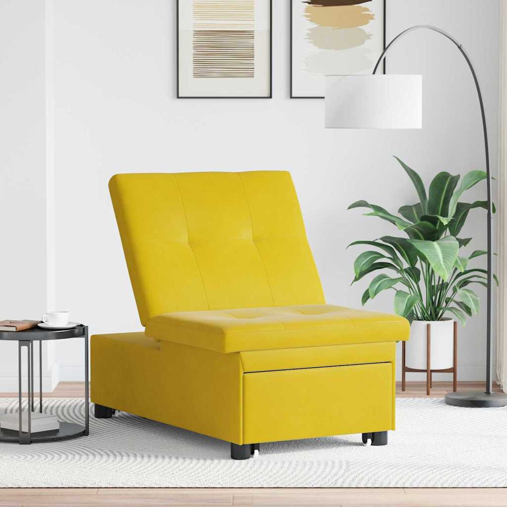 Canapé-lit Jaune 67 x 194 x 38 cm Velours - XIOS