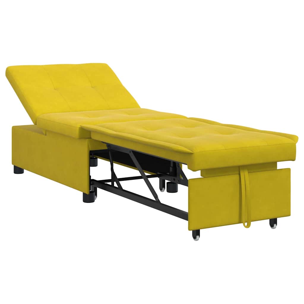 Canapé-lit Jaune 67 x 194 x 38 cm Velours - XIOS