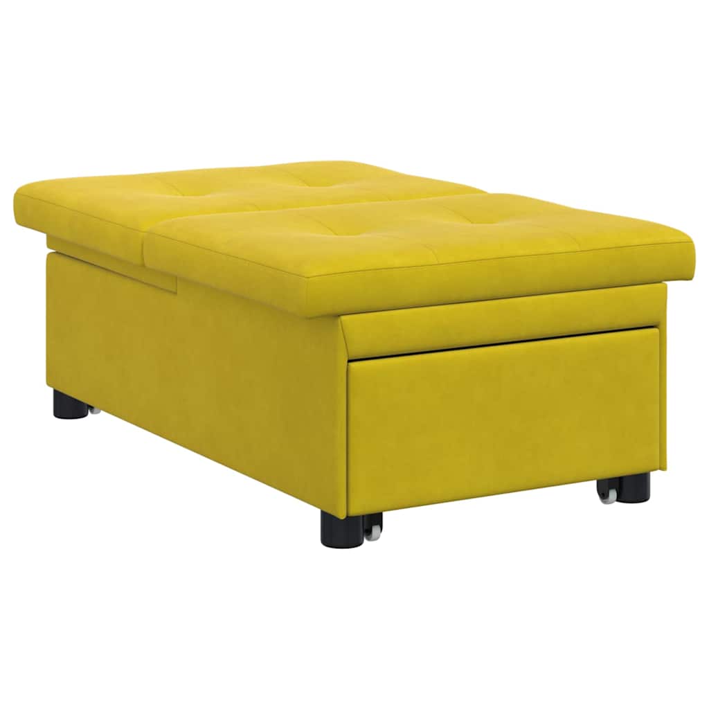 Canapé-lit Jaune 67 x 194 x 38 cm Velours - XIOS