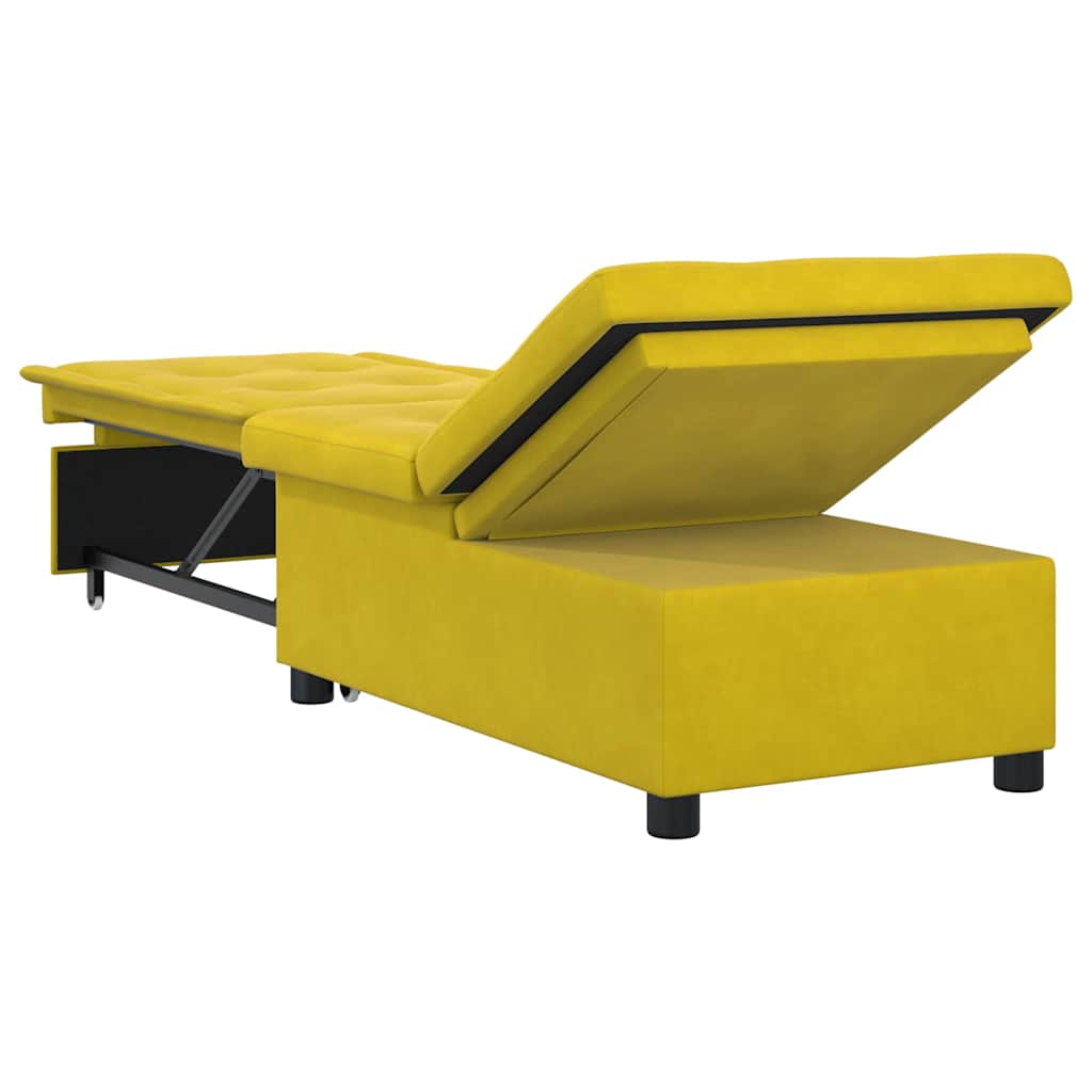 Canapé-lit Jaune 67 x 194 x 38 cm Velours - XIOS