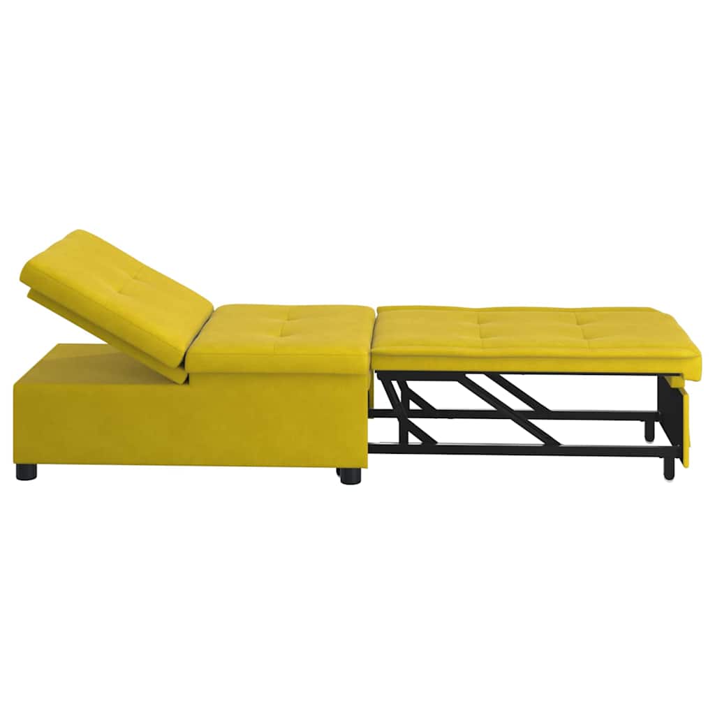Canapé-lit Jaune 67 x 194 x 38 cm Velours - XIOS