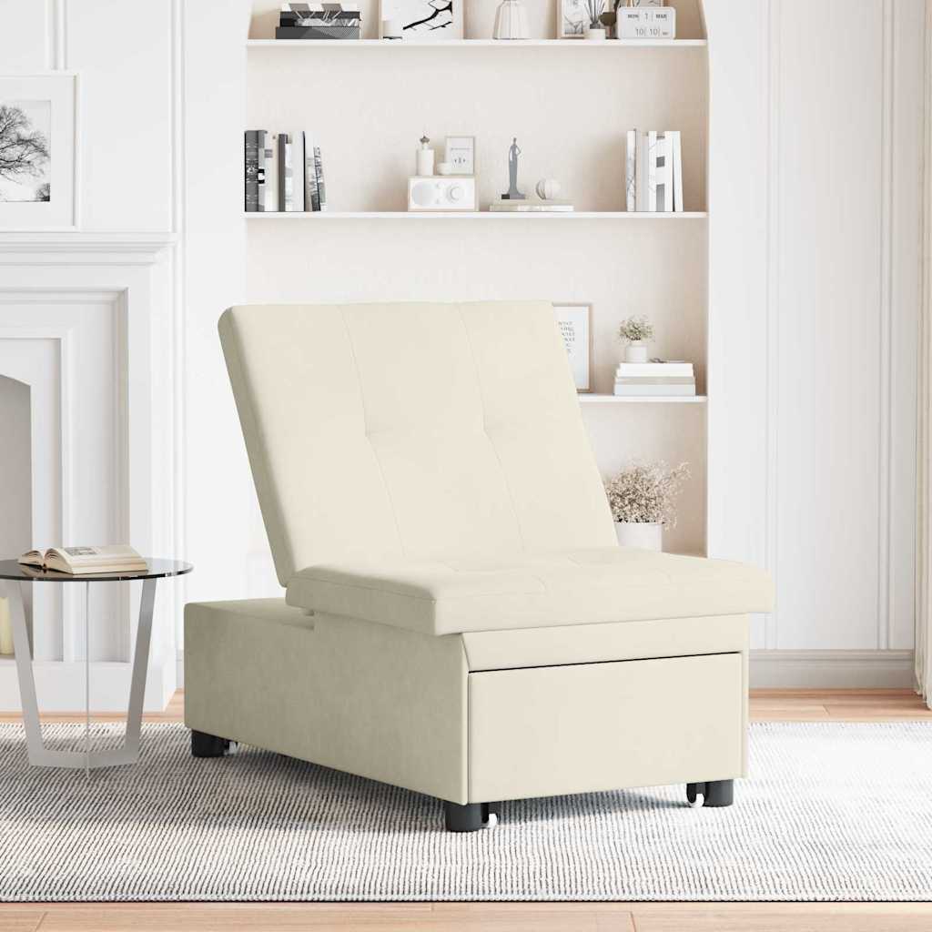 Canapé-Lit Crème 194 x 67 x 82 cm Velours - XIOS