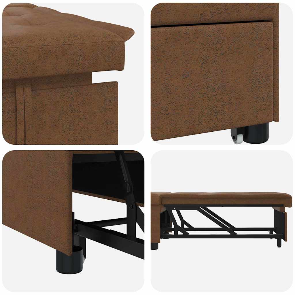Canapé-lit Marron 67 x 194 x 38 cm Cuir suédé faux - XIOS