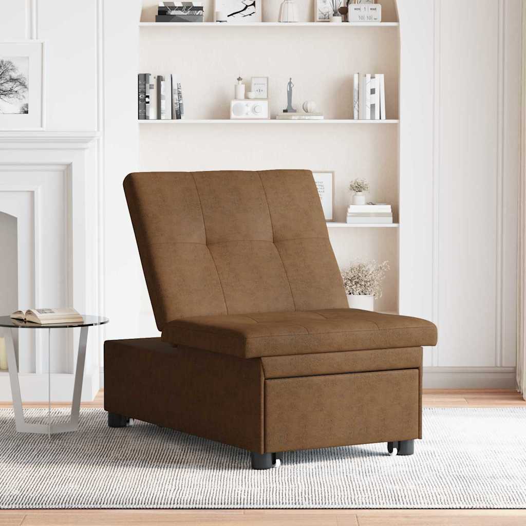 Canapé-lit Marron 67 x 194 x 38 cm Cuir suédé faux - XIOS