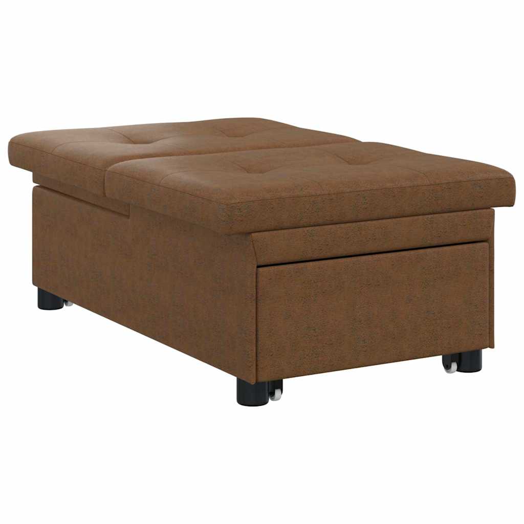 Canapé-lit Marron 67 x 194 x 38 cm Cuir suédé faux - XIOS