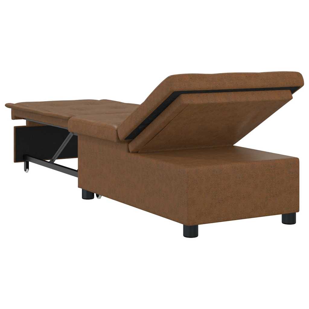 Canapé-lit Marron 67 x 194 x 38 cm Cuir suédé faux - XIOS