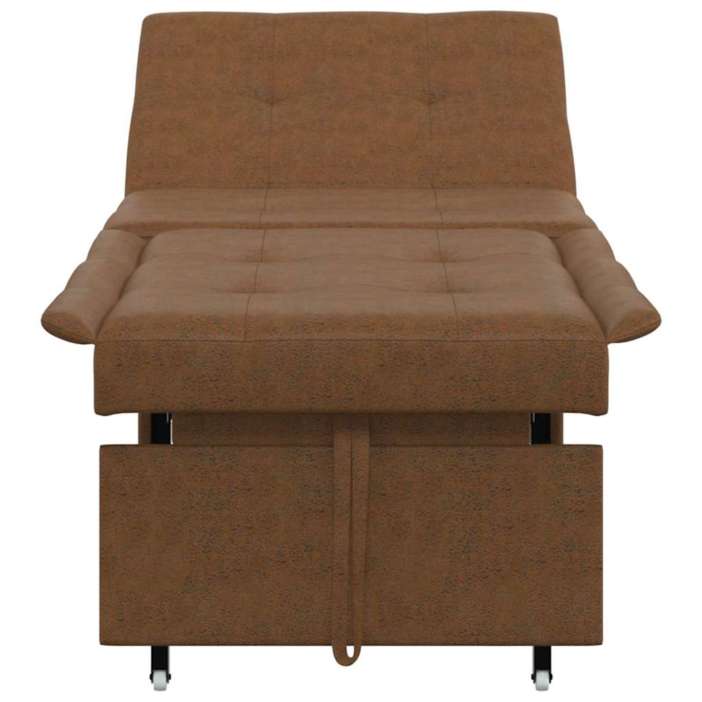 Canapé-lit Marron 67 x 194 x 38 cm Cuir suédé faux - XIOS