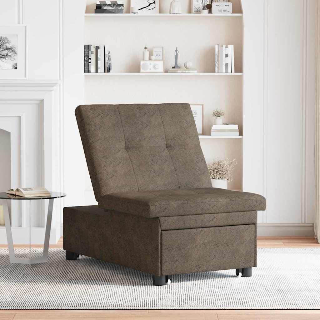 Canapé-lit Gris foncé 67 x 194 x 38 cm Cuir suédé faux - XIOS
