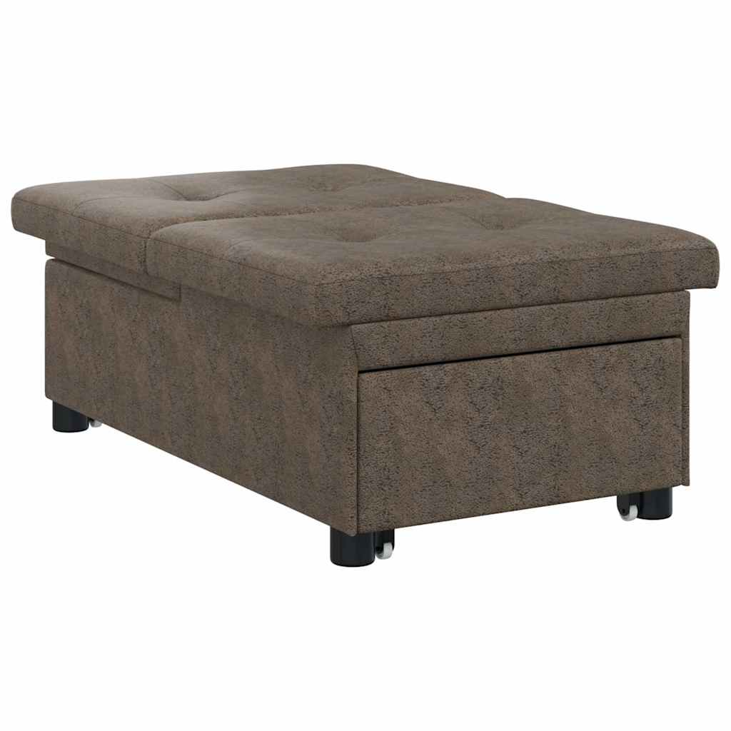 Canapé-lit Gris foncé 67 x 194 x 38 cm Cuir suédé faux - XIOS