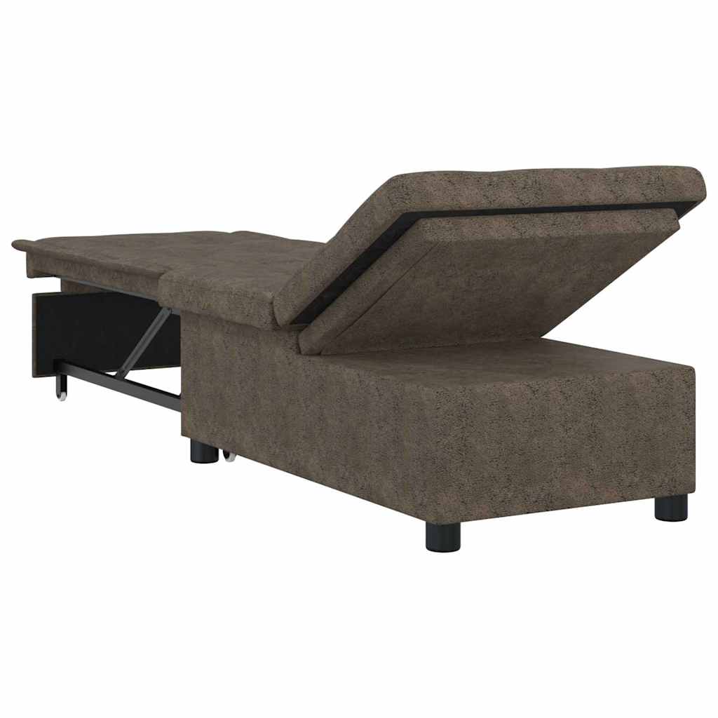 Canapé-lit Gris foncé 67 x 194 x 38 cm Cuir suédé faux - XIOS