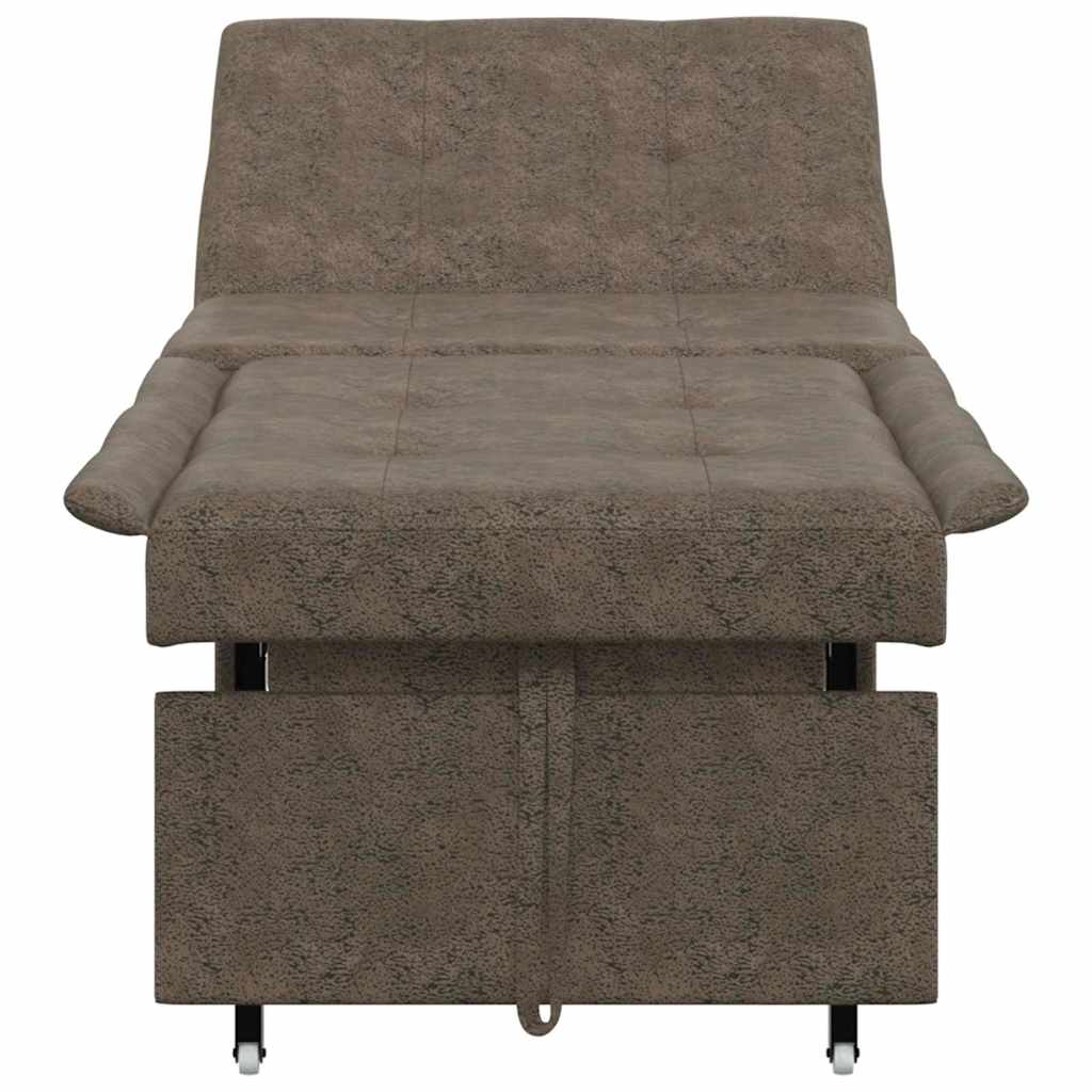 Canapé-lit Gris foncé 67 x 194 x 38 cm Cuir suédé faux - XIOS