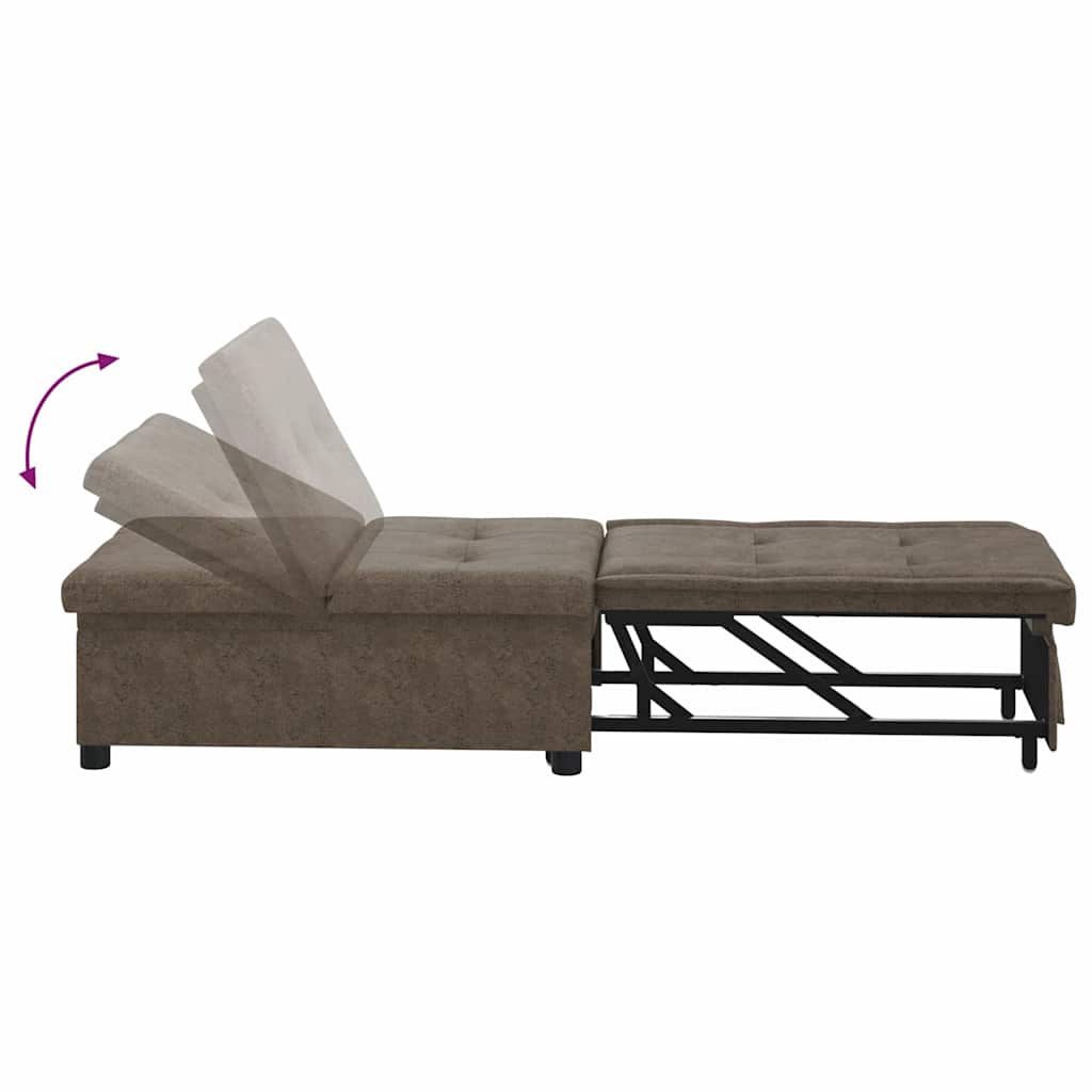 Canapé-lit Gris foncé 67 x 194 x 38 cm Cuir suédé faux - XIOS