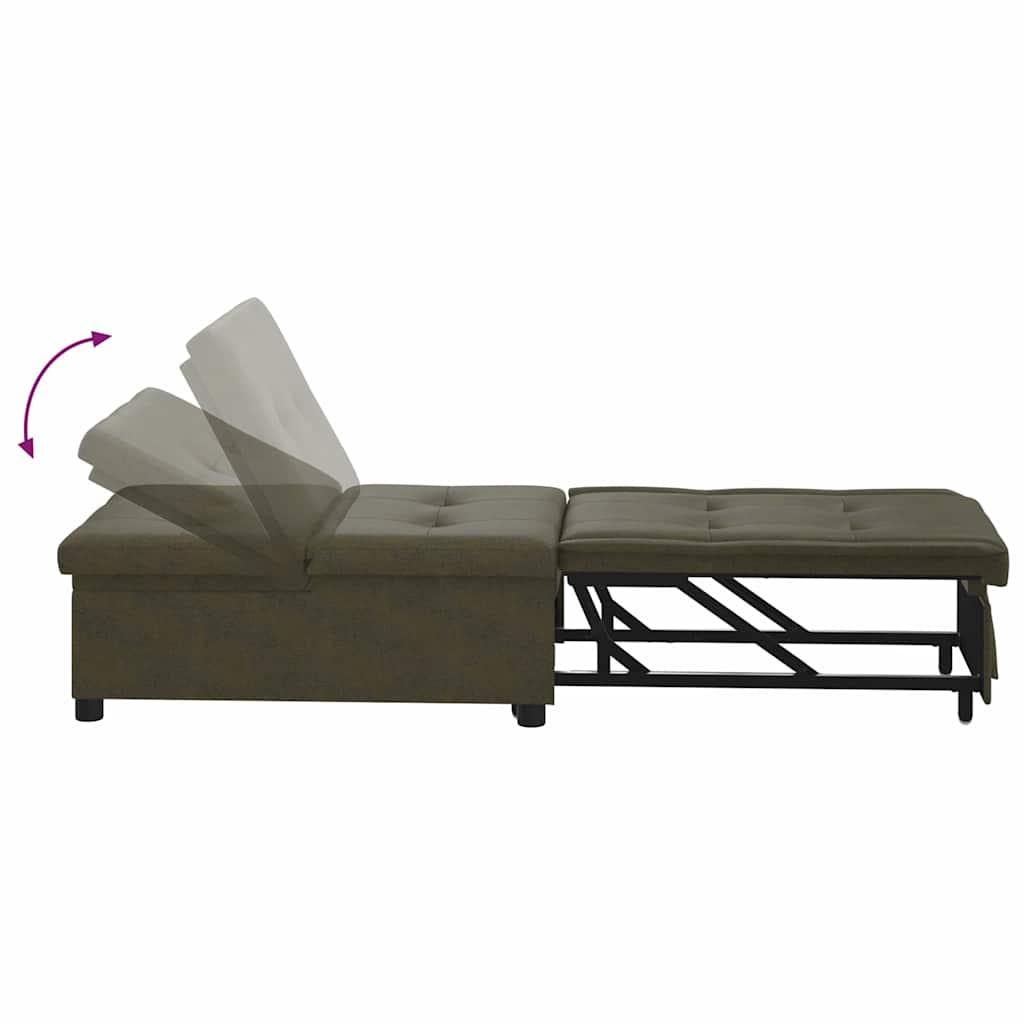 Canapé-lit Vert armée 67 x 194 x 38 cm Cuir suédé faux - XIOS