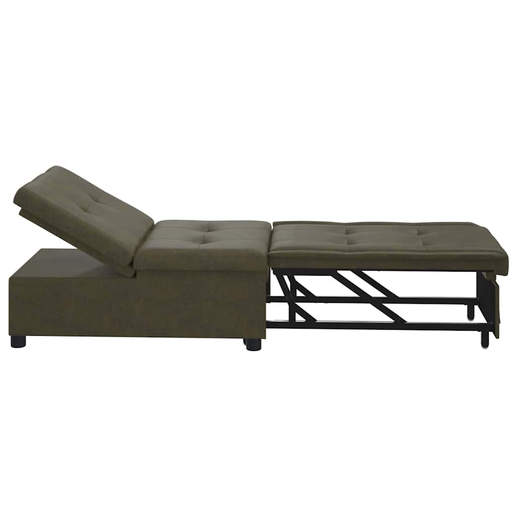 Canapé-lit Vert armée 67 x 194 x 38 cm Cuir suédé faux - XIOS