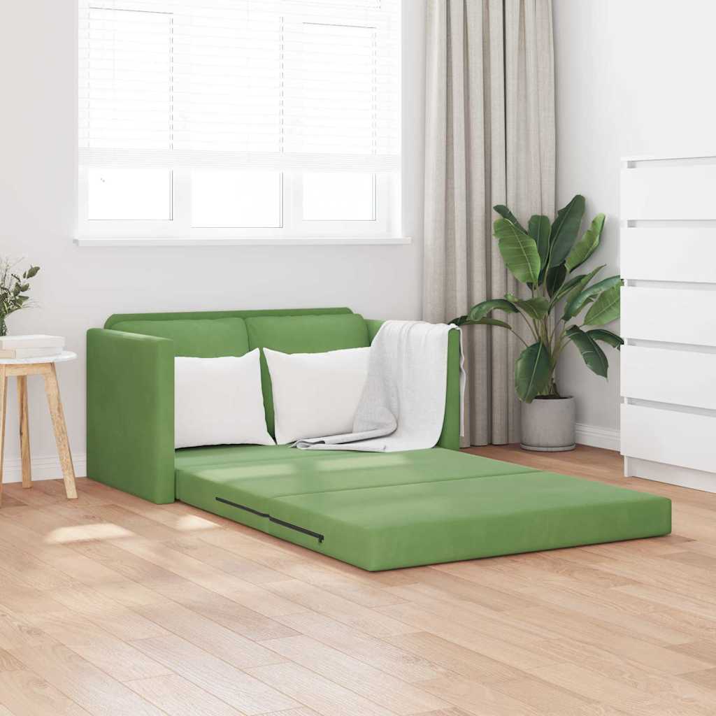 Canapé-lit avec coussin Vert clair 122 x 70 x 60 cm Velours - XIOS