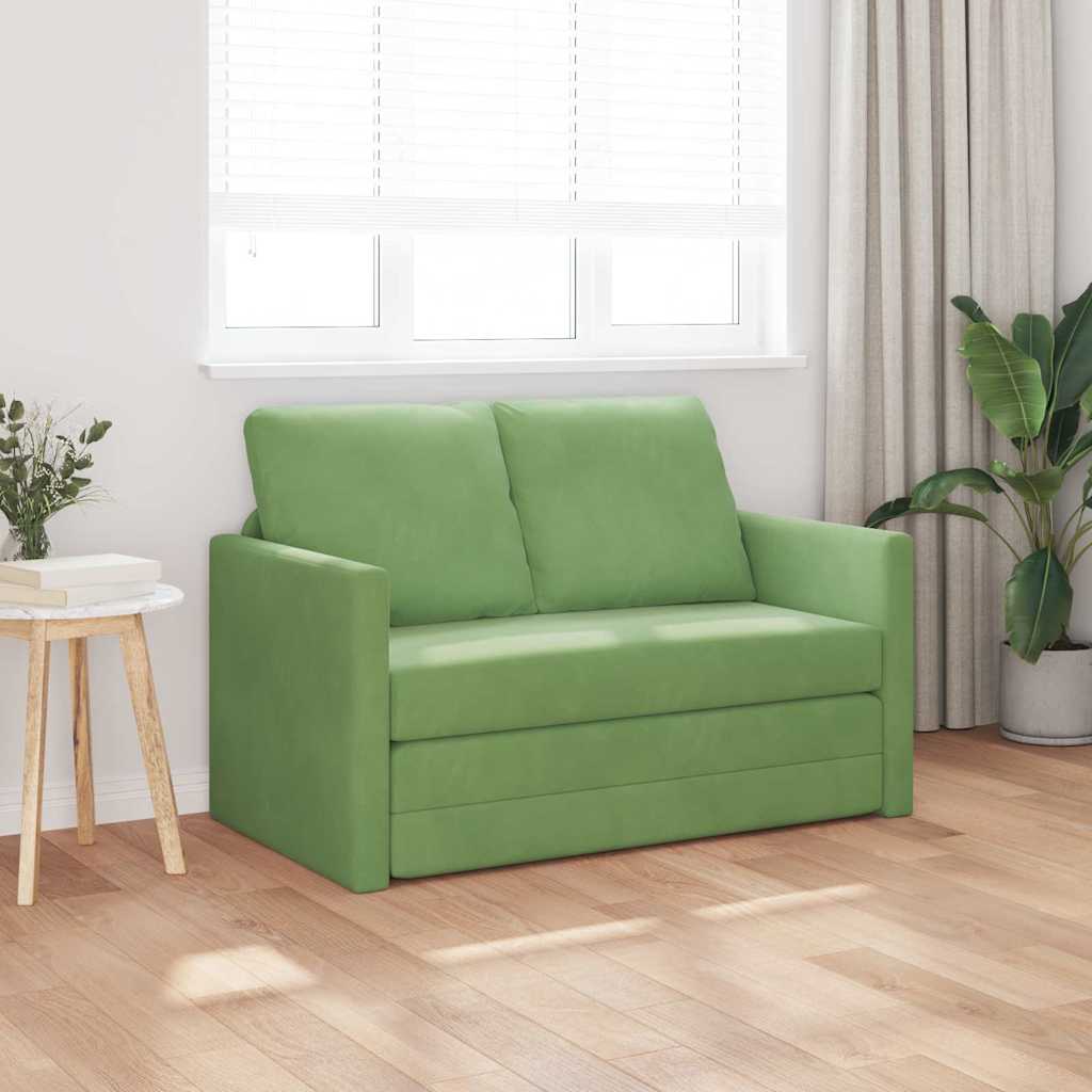 Canapé-lit avec coussin Vert clair 122 x 70 x 60 cm Velours - XIOS