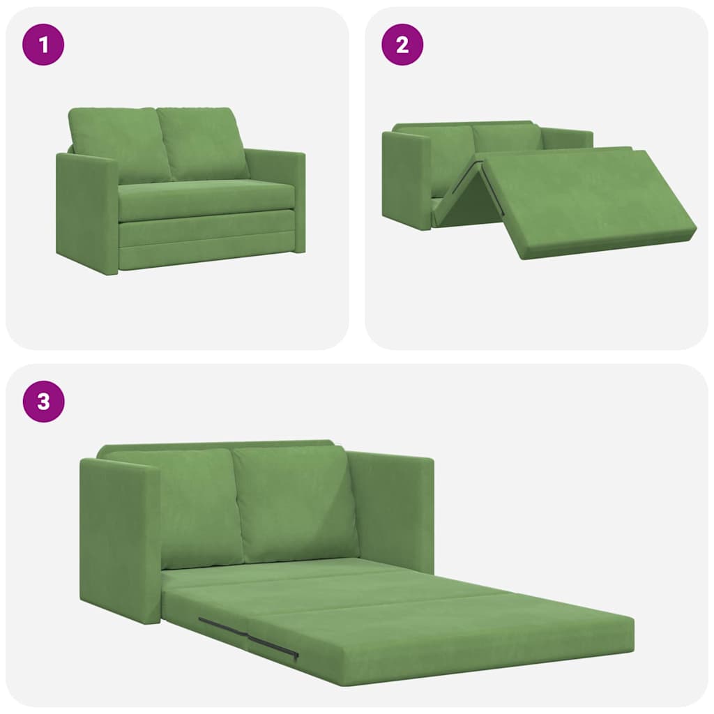 Canapé-lit avec coussin Vert clair 122 x 70 x 60 cm Velours - XIOS