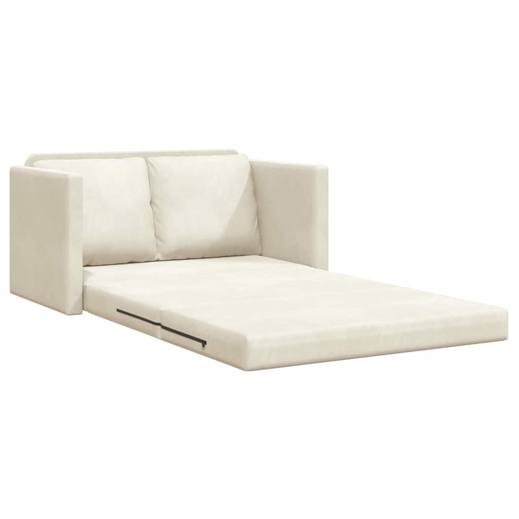 Canapé-lit avec coussin Crème 122 x 70 x 60 cm Velours - XIOS