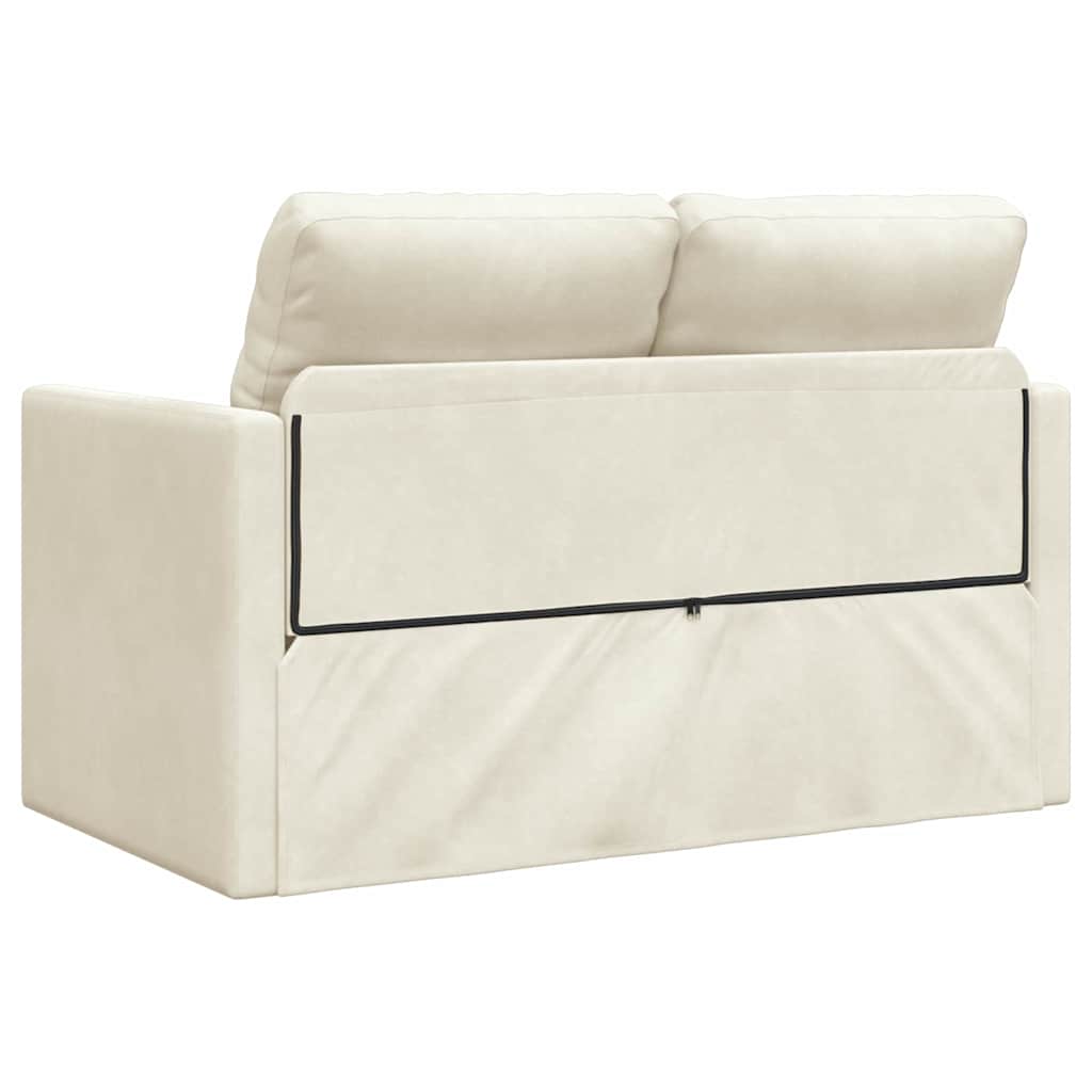 Canapé-lit avec coussin Crème 122 x 70 x 60 cm Velours - XIOS