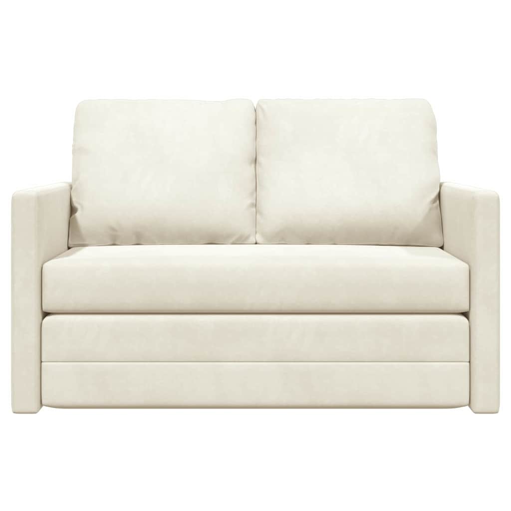 Canapé-lit avec coussin Crème 122 x 70 x 60 cm Velours - XIOS