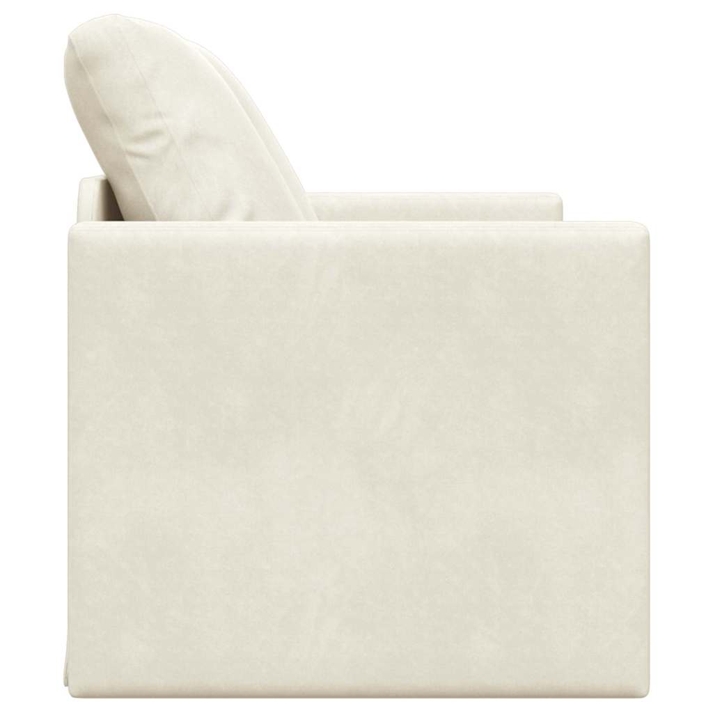 Canapé-lit avec coussin Crème 122 x 70 x 60 cm Velours - XIOS