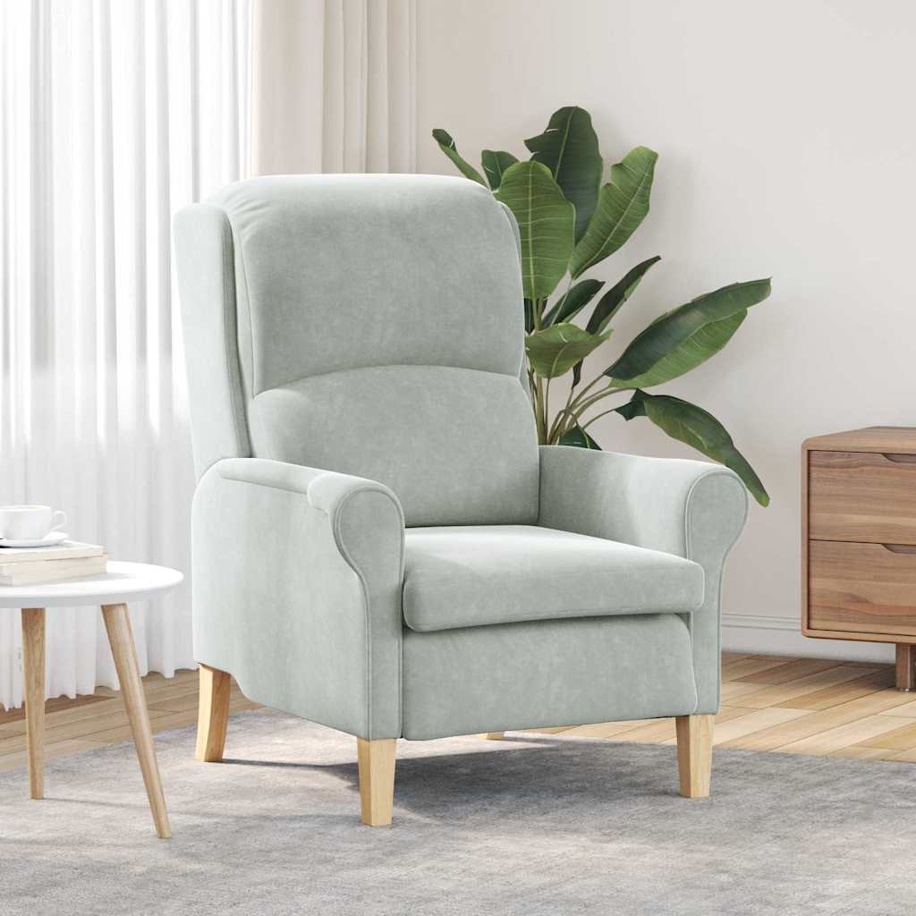 fauteuil Gris clair 76 x 94 x 102 cm Velours - XIOS