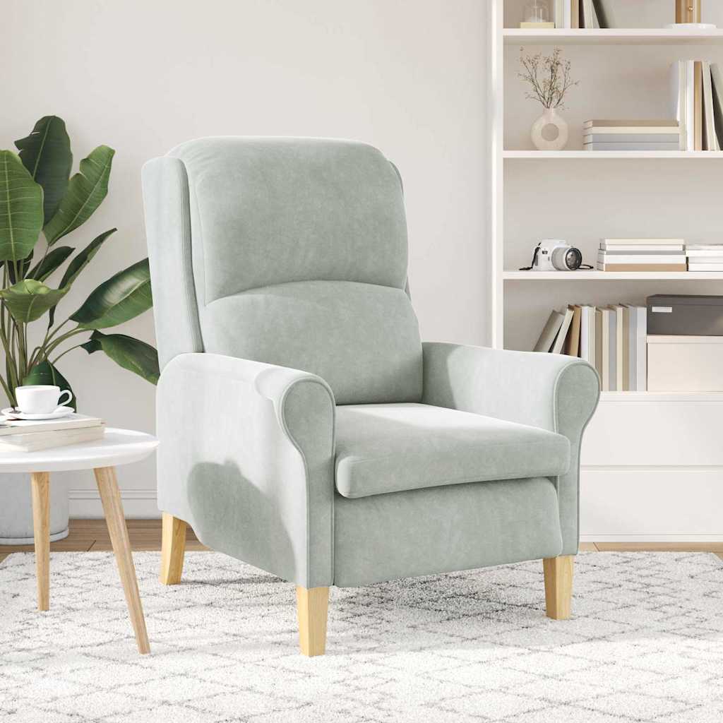 fauteuil Gris clair 76 x 94 x 102 cm Velours - XIOS
