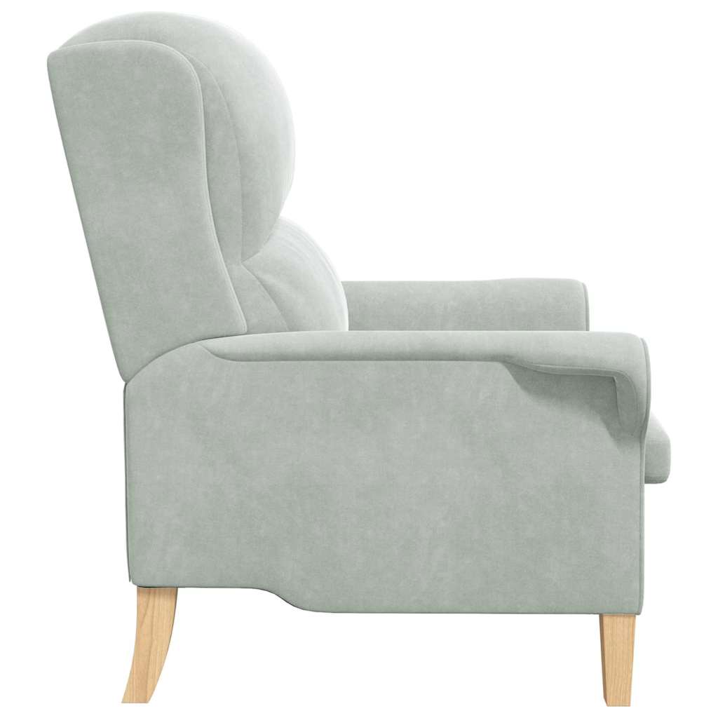 fauteuil Gris clair 76 x 94 x 102 cm Velours - XIOS
