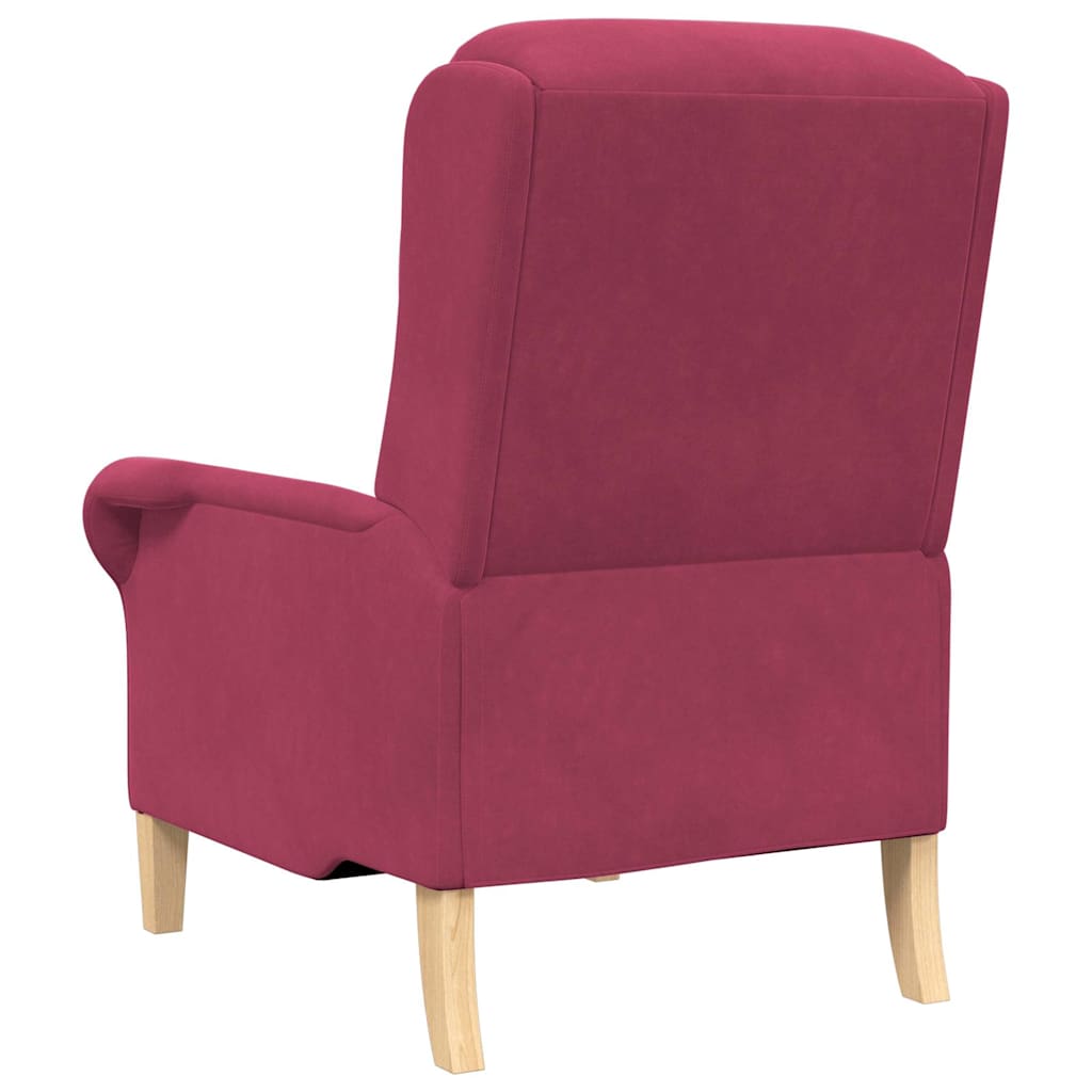 fauteuil Rouge bordeaux 76 x 94 x 102 cm Velours - XIOS