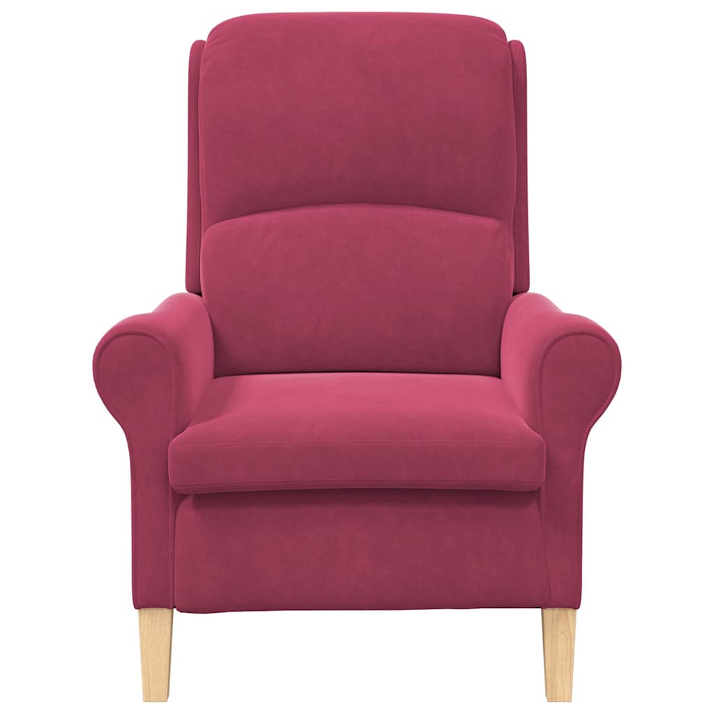 fauteuil Rouge bordeaux 76 x 94 x 102 cm Velours - XIOS