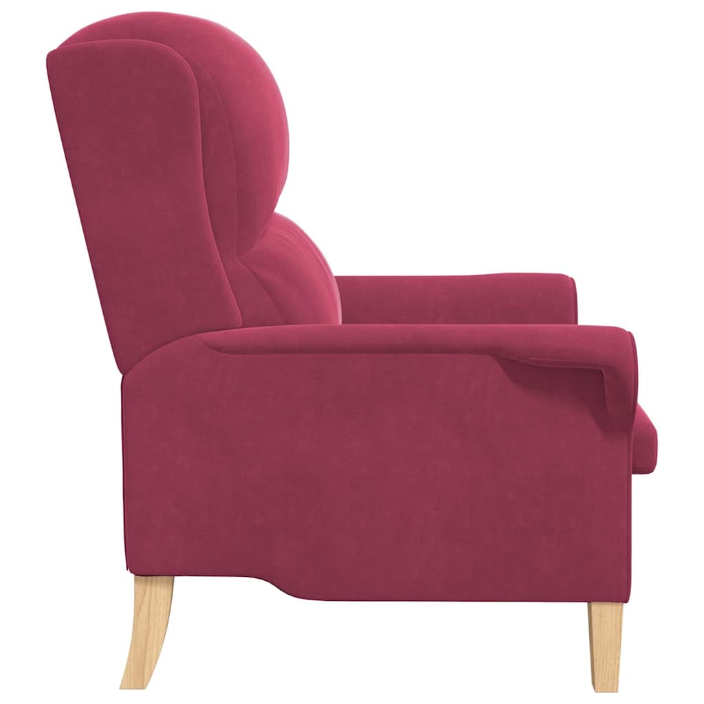 fauteuil Rouge bordeaux 76 x 94 x 102 cm Velours - XIOS
