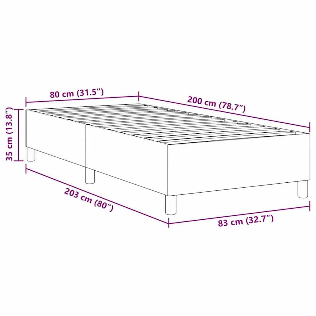 Cadre de lit plateforme Crème 80 x 200 cm tissu - XIOS