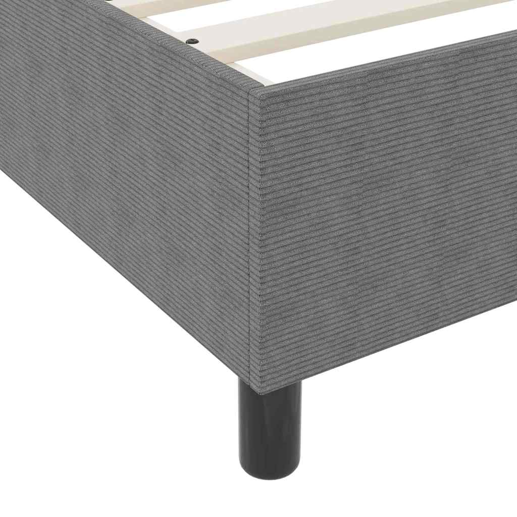 Lit à ressorts Gris clair 90 x 200 cm Tissu en velours côtelé - XIOS