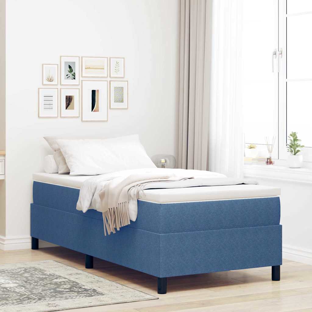 Lit à ressorts Bleu 90 x 200 cm Tissu en velours côtelé - XIOS