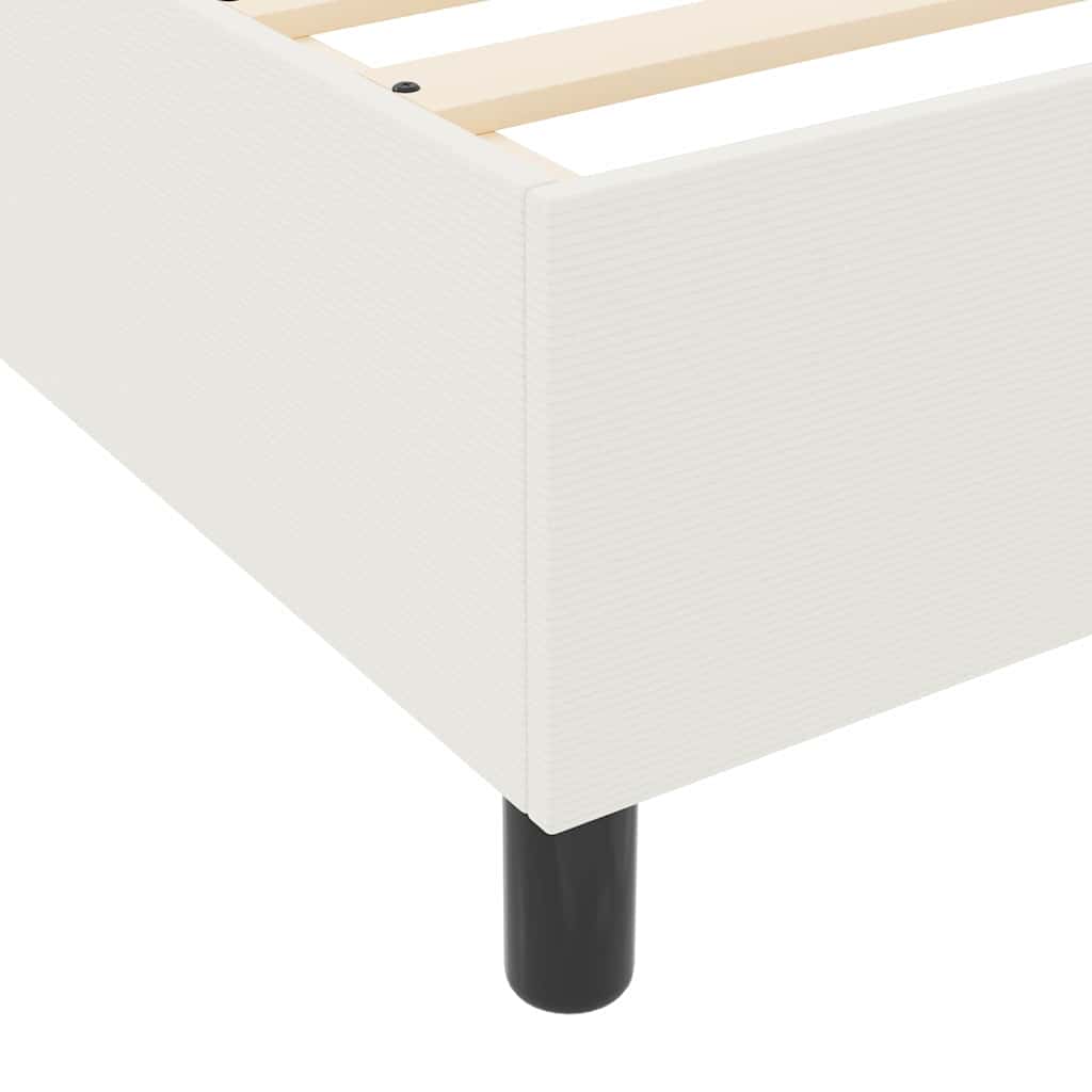 Lit à ressorts Crème 100 x 200 cm Tissu en velours côtelé - XIOS