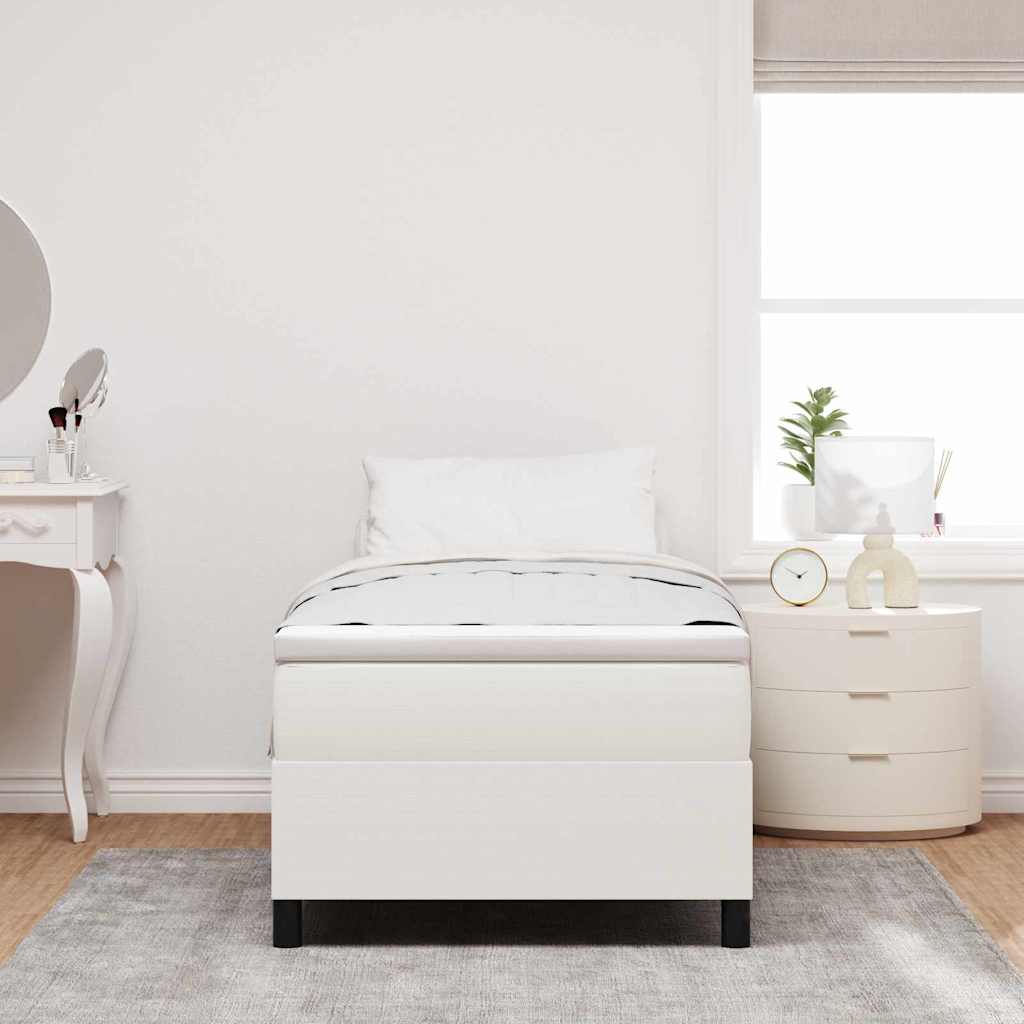 Lit à ressorts Crème 100 x 200 cm Tissu en velours côtelé - XIOS
