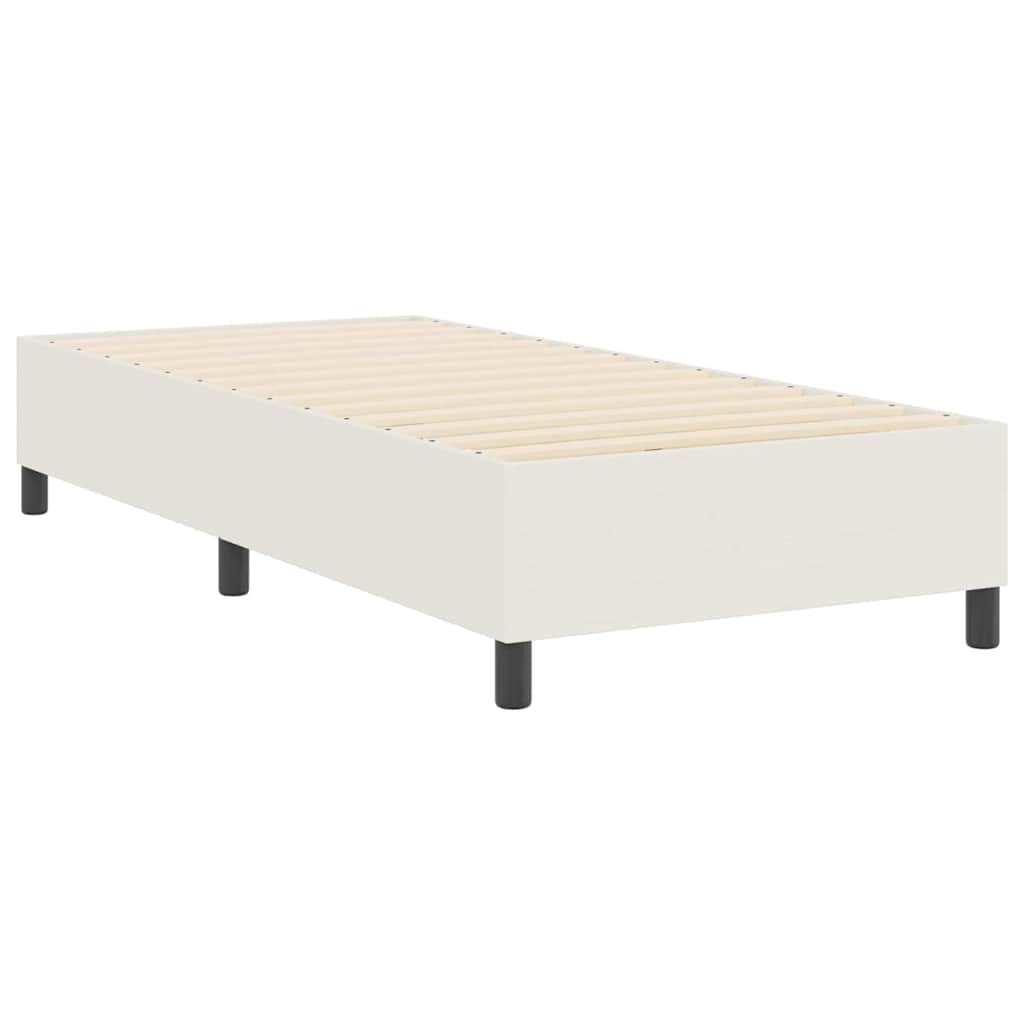 Lit à ressorts Crème 100 x 200 cm Tissu en velours côtelé - XIOS