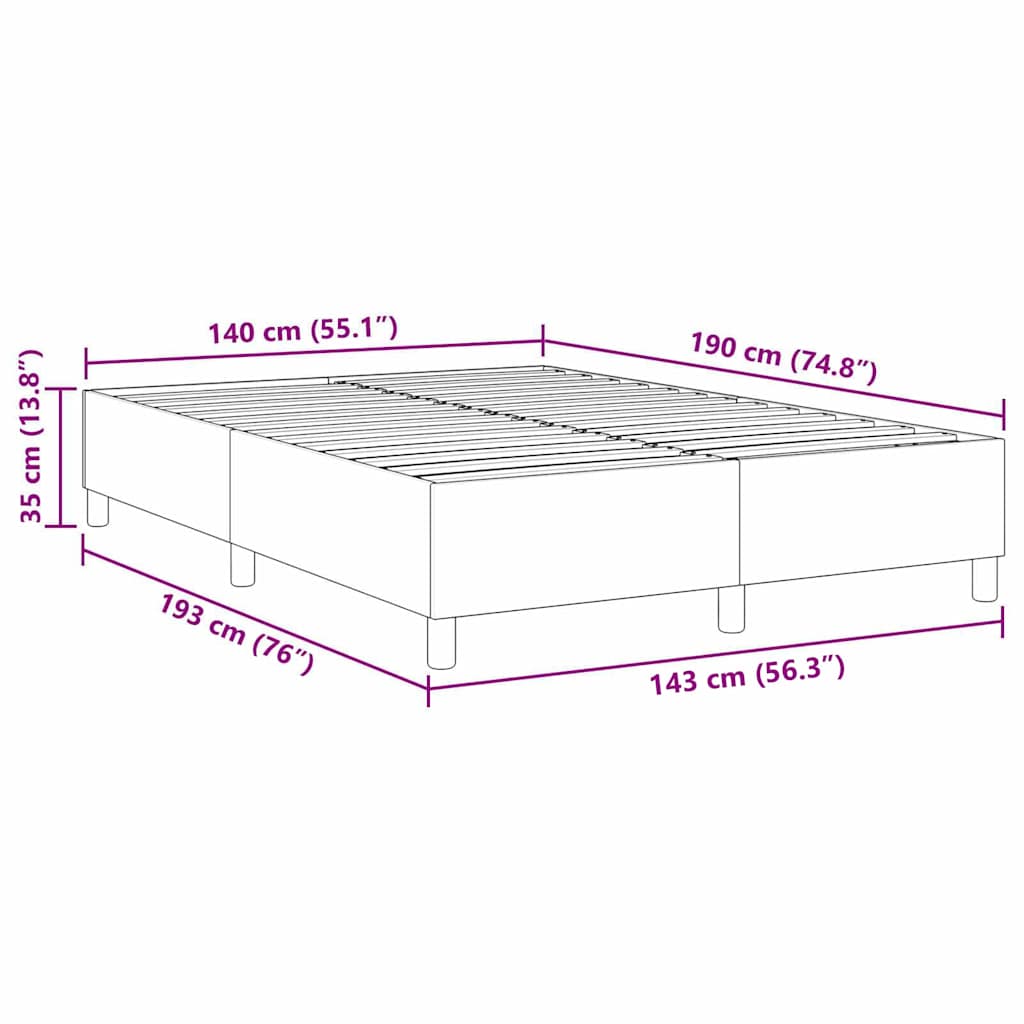Cadre de lit plateforme Crème 140 x 190 cm tissu - XIOS