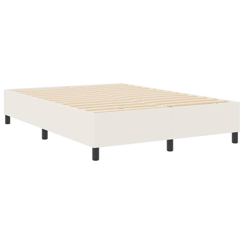 Lit à ressorts Crème 140 x 200 cm Tissu en velours côtelé - XIOS
