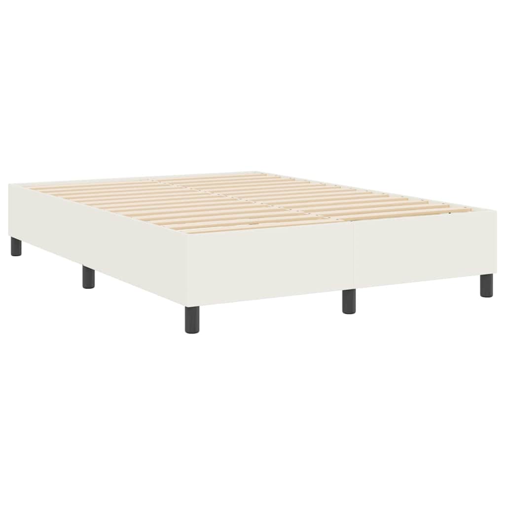 Lit à ressorts Crème 140 x 200 cm Tissu en velours côtelé - XIOS