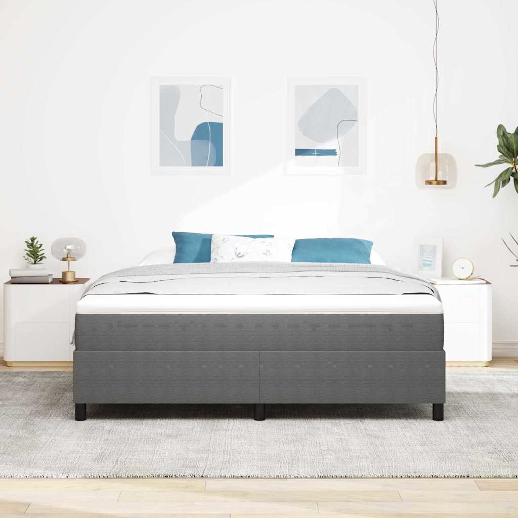 Lit à ressorts Gris clair 180 x 200 cm Tissu en velours côtelé - XIOS