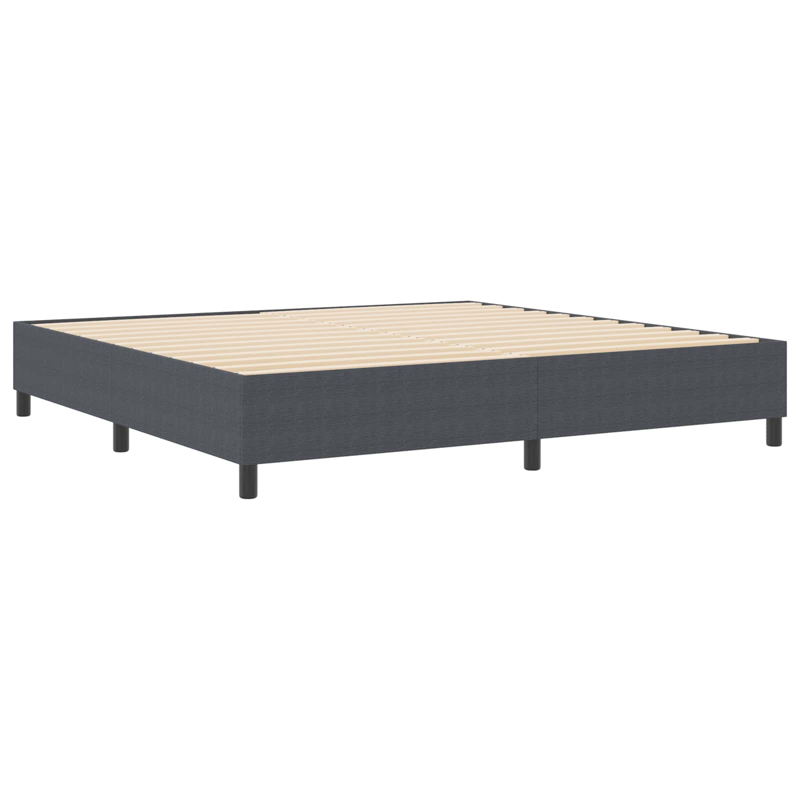 Cadre de lit plateforme Gris foncé 200 x 200 cm tissu - XIOS