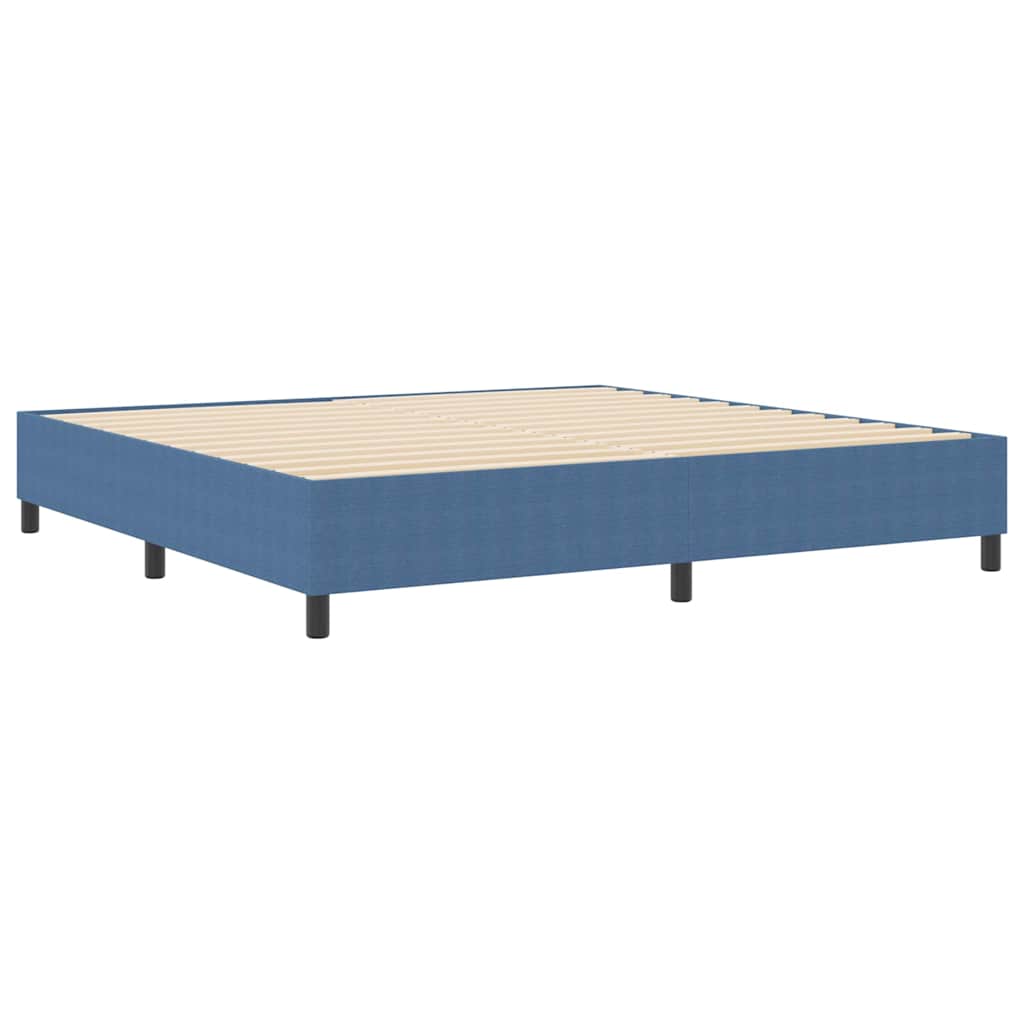 Lit à ressorts Bleu 200 x 200 cm Tissu en velours côtelé - XIOS