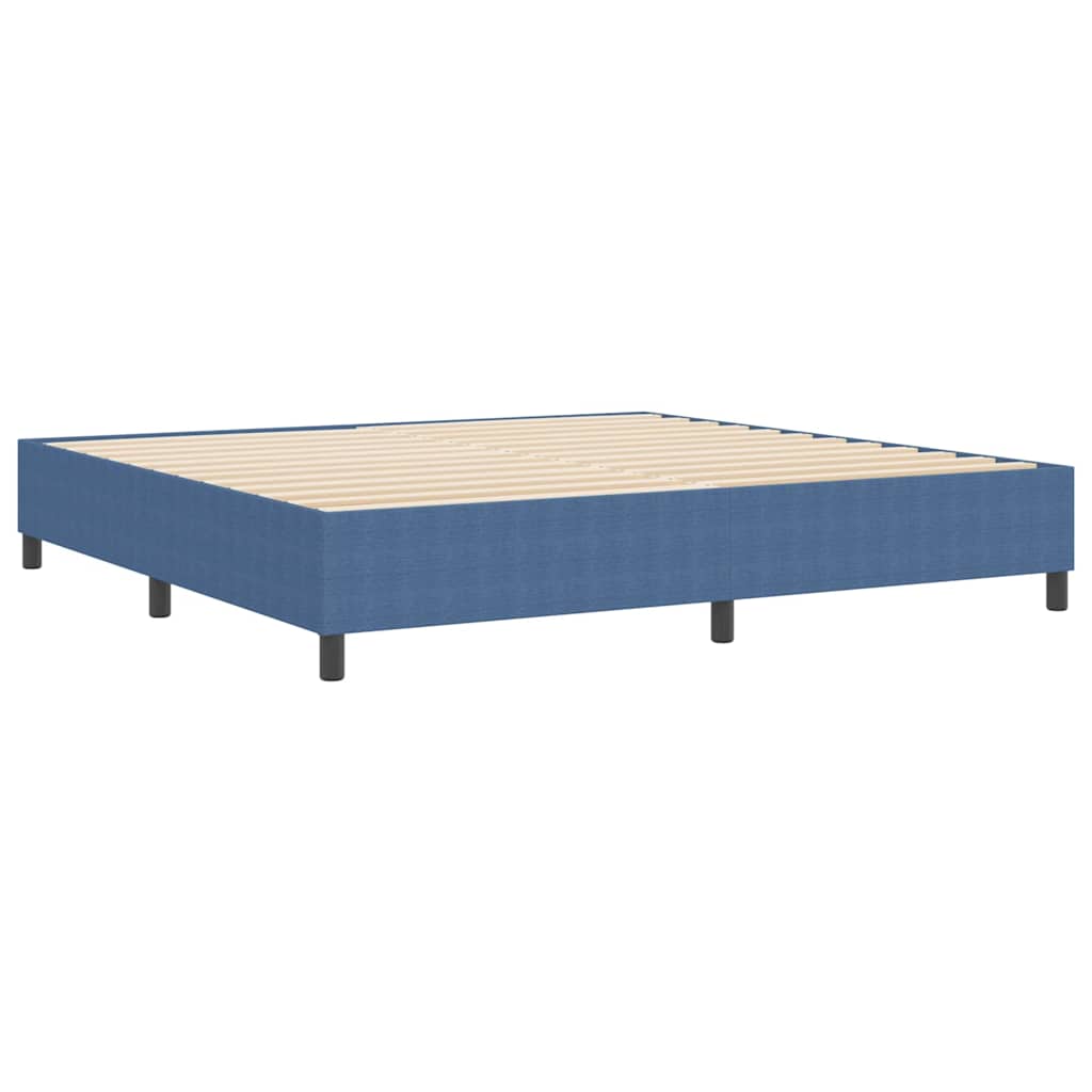 Lit à ressorts Bleu 200 x 200 cm Tissu en velours côtelé - XIOS