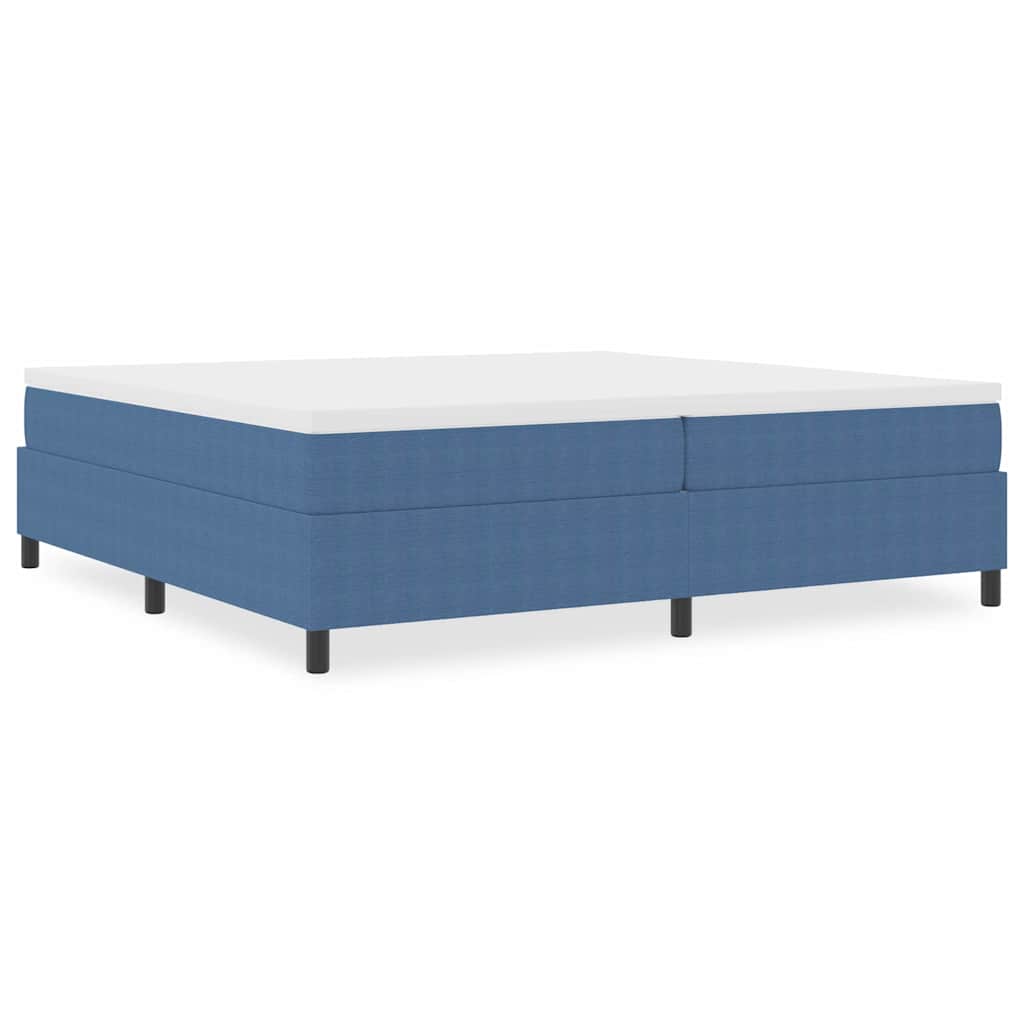 Lit à ressorts Bleu 200 x 200 cm Tissu en velours côtelé - XIOS