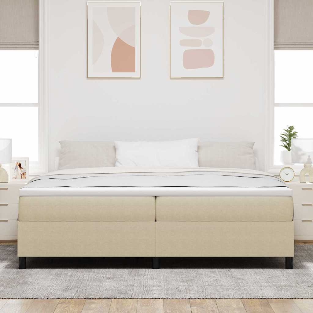 Lit à ressorts Vert gris 200 x 200 cm Tissu en velours côtelé - XIOS