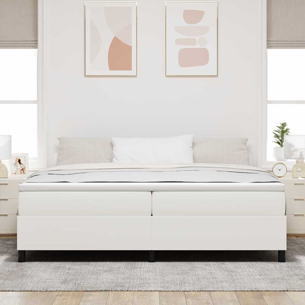 Lit à ressorts Crème et Blanc 200 x 200 cm - XIOS